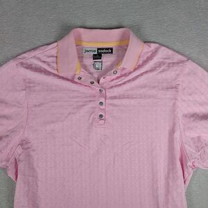 Jamie Sadock Polo Shirt Women's Large Pink Short Sleeve Golf